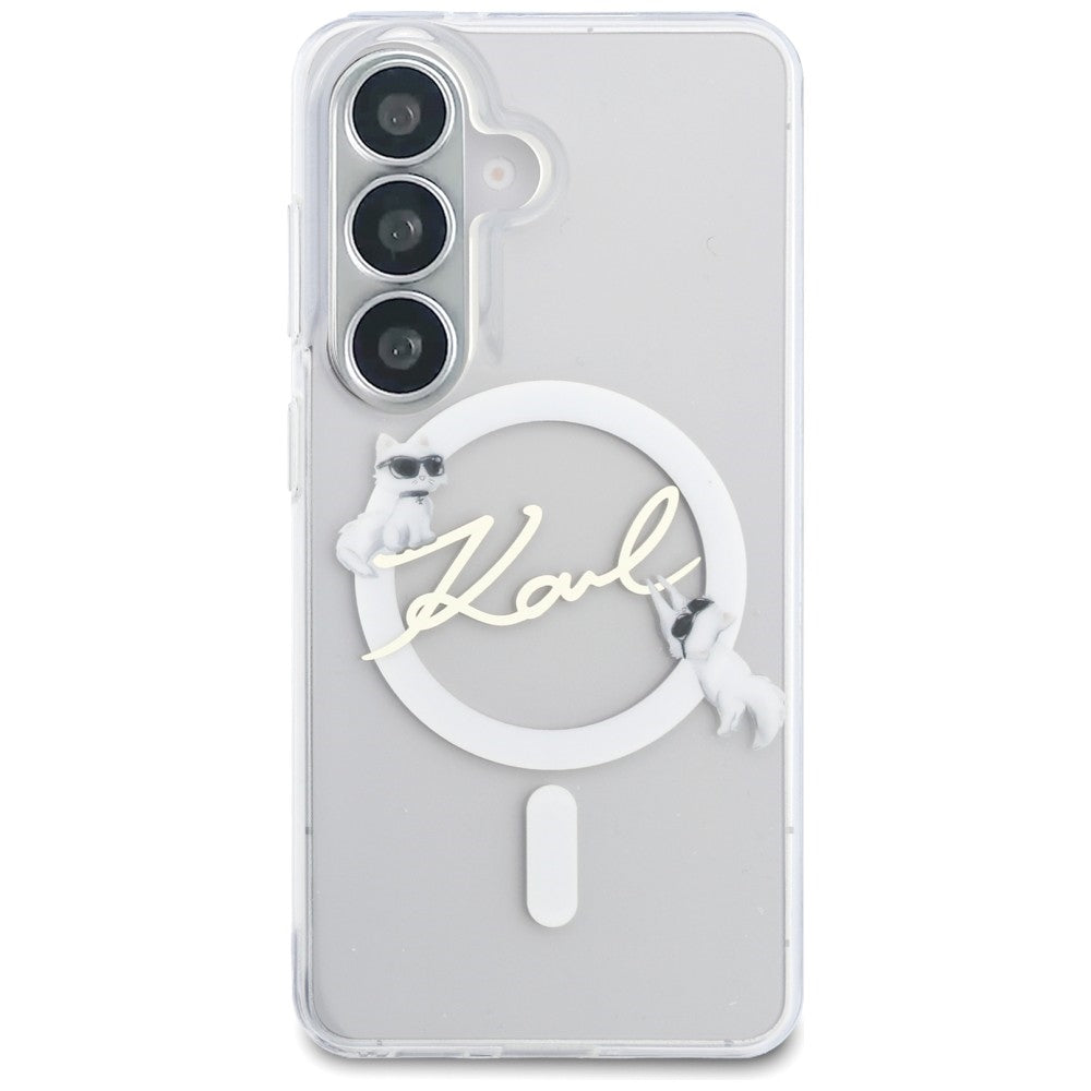 Handyhülle für Galaxy S26 Plus, Karl Lagerfeld IML Print MagSafe, Transparent mit der Katze Choupette