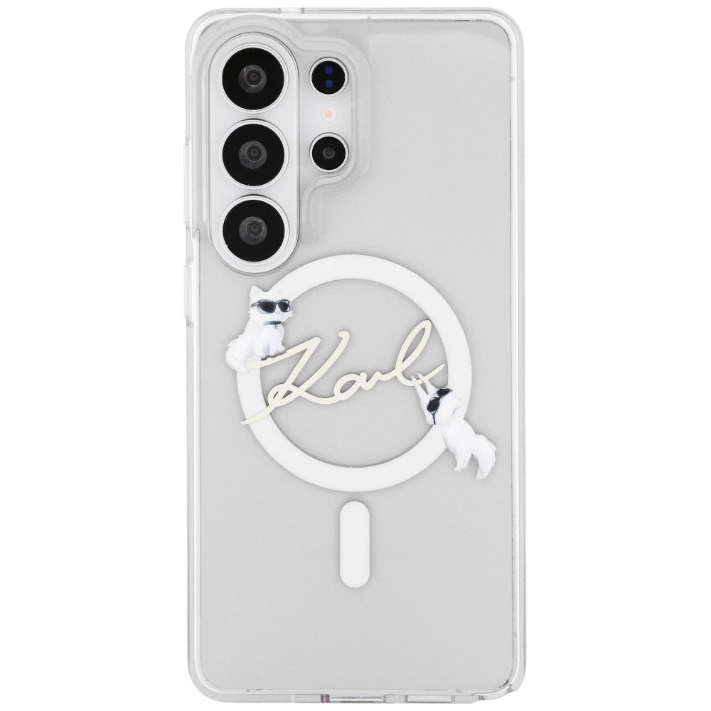 Handyhülle für Galaxy S26 Ultra, Lagerfeld IML Print MagSafe, Transparent mit der Katze Choupette