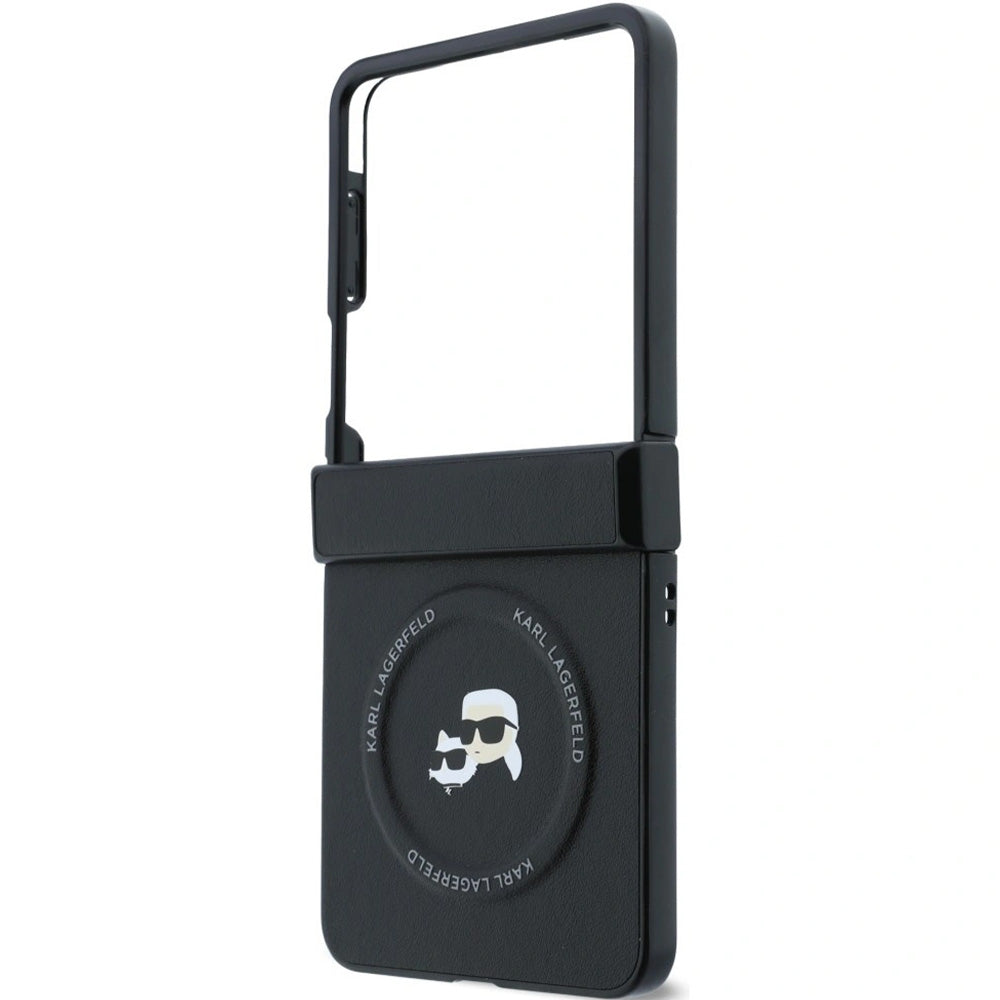 Handyhülle Karl Lagerfeld Karl and Choupette Pins für Galaxy Z Flip8 mit MagSafe, Schwarz