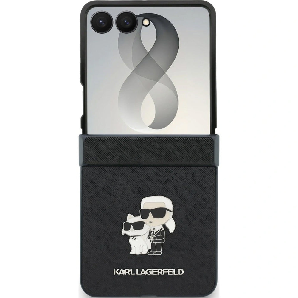 Handyhülle Karl Lagerfeld Saffiano Pins für Galaxy Z Flip8, Schwarz