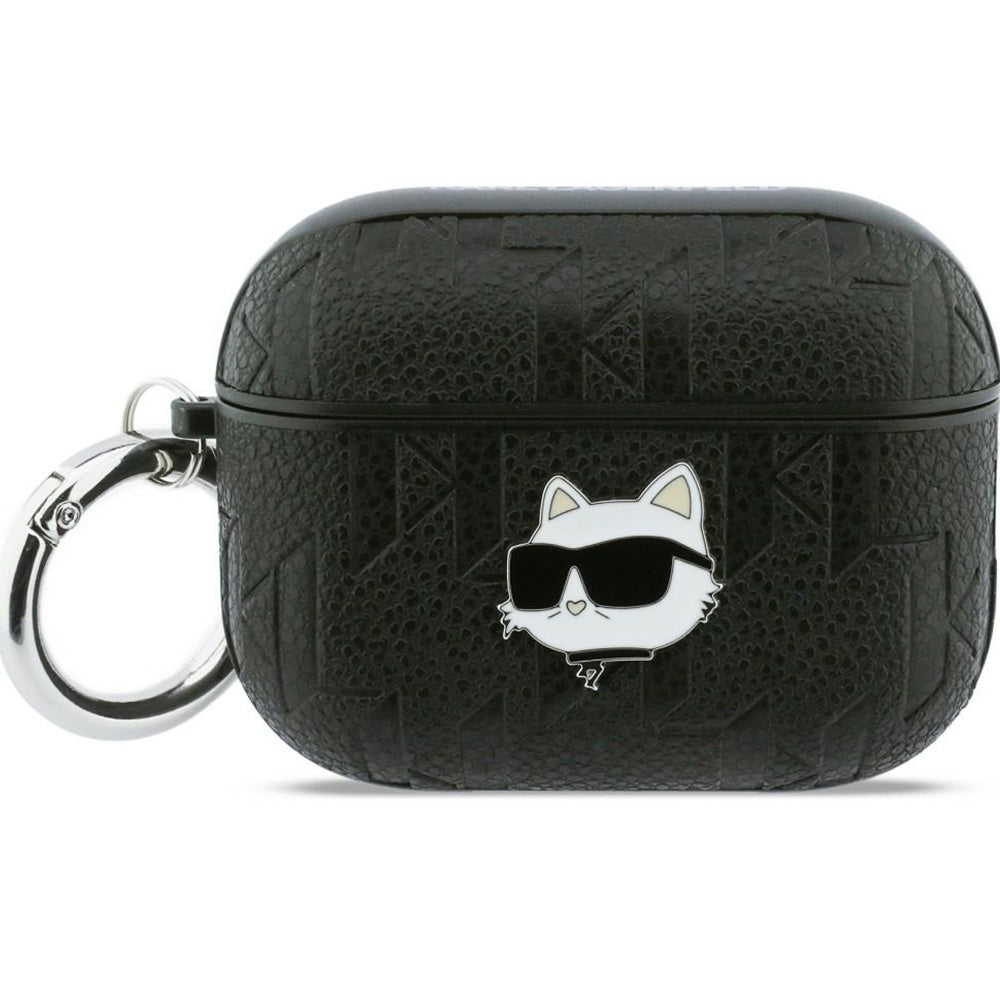 Schutzhülle für AirPods Pro 3, Karl Lagerfeld Monogram Choupette Head, Schwarz