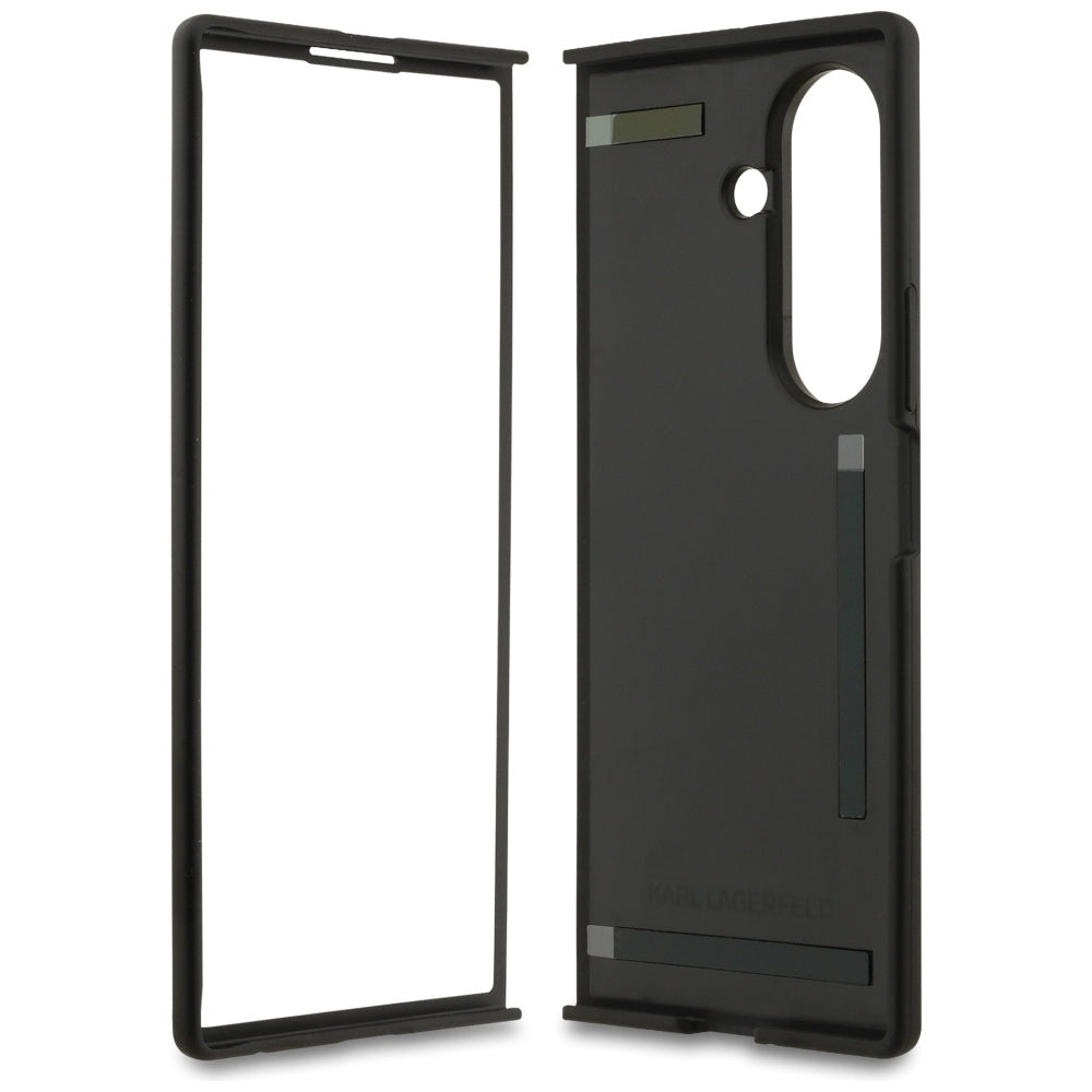 Handyhülle für Galaxy Z Fold7, Karl Lagerfeld Saffiano Karl & Choupette Pin, Schwarz