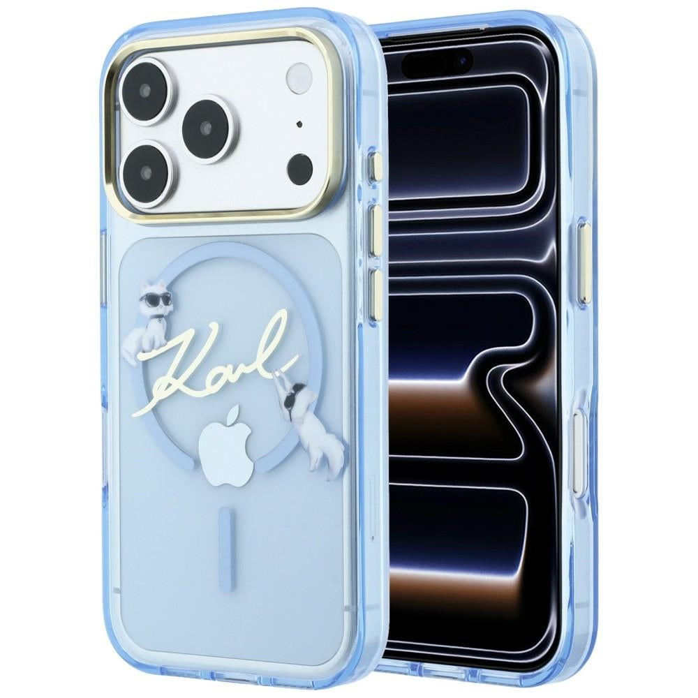 Karl Lagerfeld Handyhülle Script Logo do MagSafe für iPhone 18 Pro Max / 17 Pro Max, Blau (1/8)