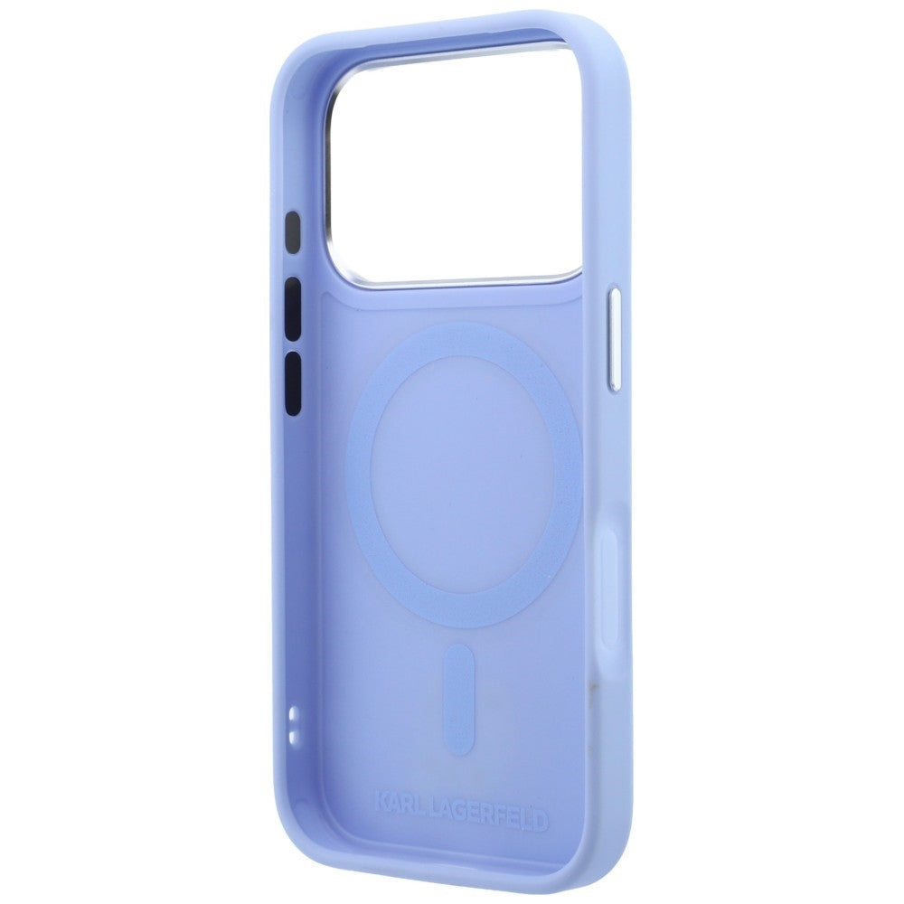 Handyhülle für iPhone 18 Pro / 17 Pro, Karl Lagerfeld Ring Stand 360 Karl Head Pin mit MagSafe, Blau