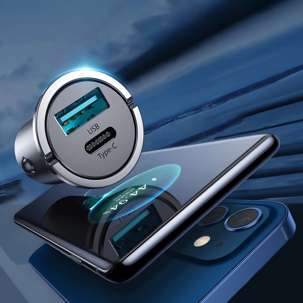 Autoladegerät Joyroom C-A35 45W, USB-A, USB-C, PD, QC 3.0, Schwarz
