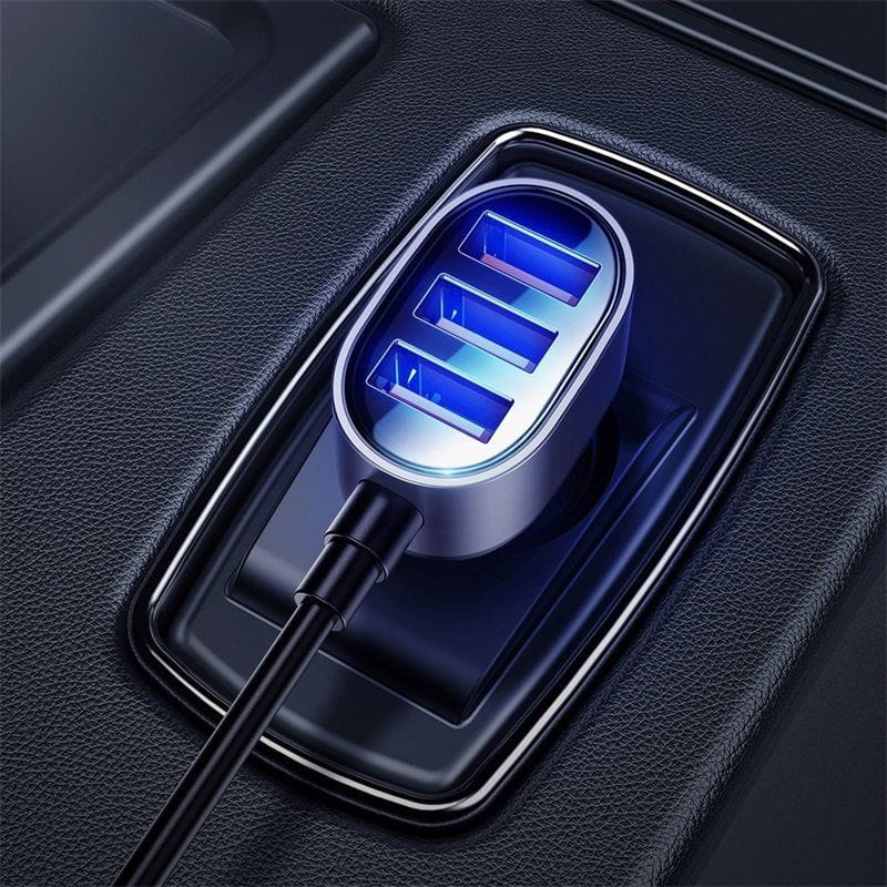 Autoladegerät, Verlängerungskabel 1.5m, 6.2A, 5x USB-A, Joyroom Car Charger JR-CL03, Schwarz
