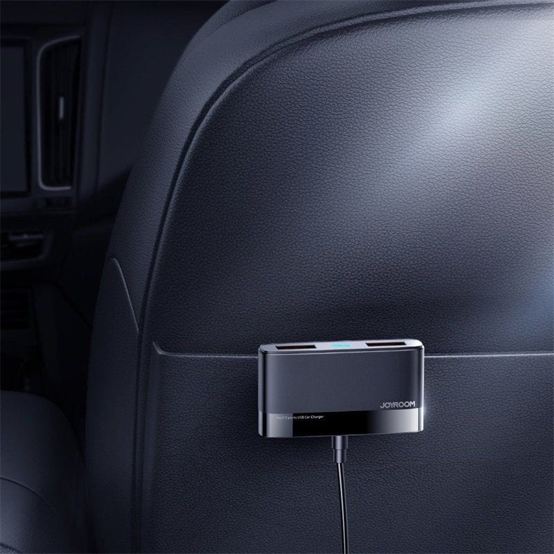 Autoladegerät, Verlängerungskabel 1.5m, 6.2A, 5x USB-A, Joyroom Car Charger JR-CL03, Schwarz