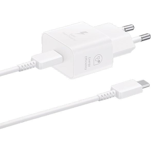 Wandladegerät Samsung Fast Charge EP-T2510XW PD 25W + USB-C Kabel, Weiß