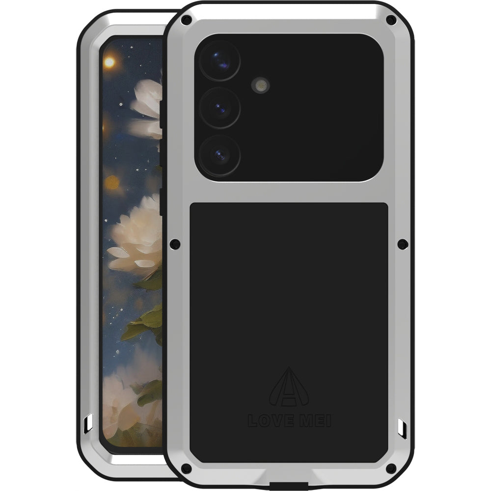 Handyhülle für Galaxy S25 Plus, Love Mei Powerful mit Glas, Silbern