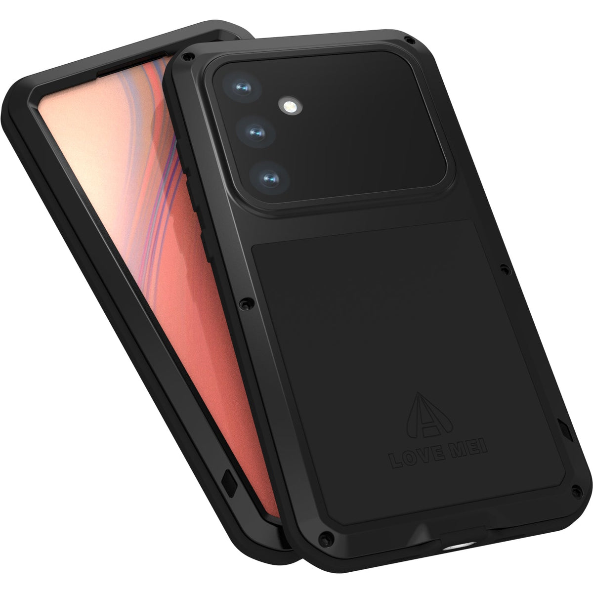 Handyhülle für Galaxy S24 FE, Love Mei Powerful mit Glas, Schwarz