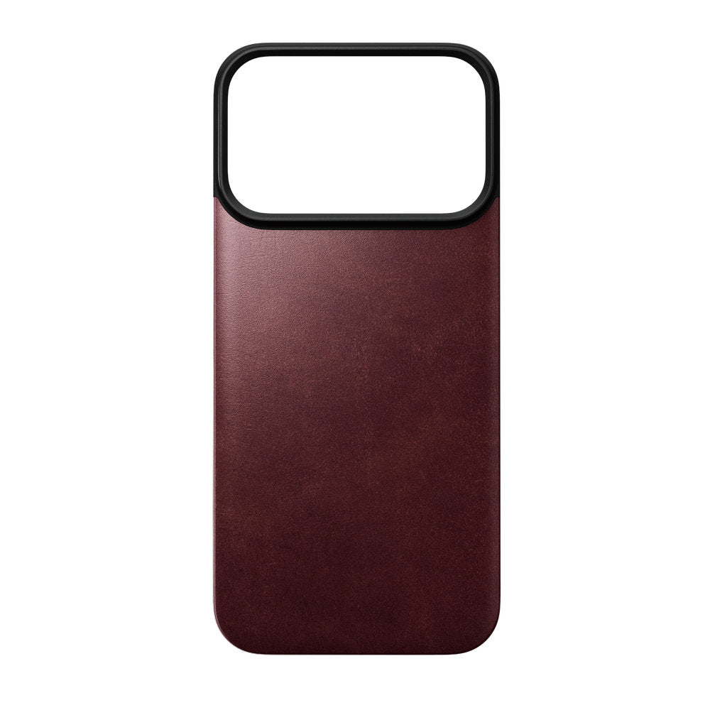 Leder Handyhülle für iPhone 18 Pro / 17 Pro, Nomad Magnetic Leather Back Horween Series mit MagSafe, Burgunderrot (2/8)