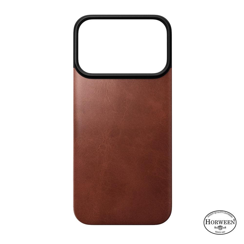 Leder Handyhülle für iPhone 18 Pro / 17 Pro, Nomad Magnetic Leather Back Horween Series mit MagSafe, Braun (9/9)