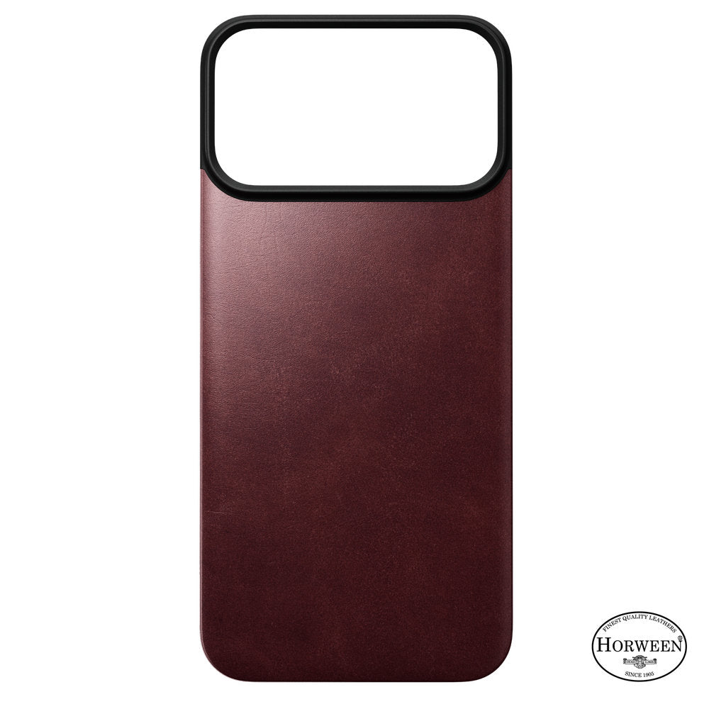 Leder Handyhülle für iPhone 18 Pro Max / 17 Pro Max, Nomad Magnetic Leather Back Horween Series mit MagSafe, Burgunderrot (8/8)