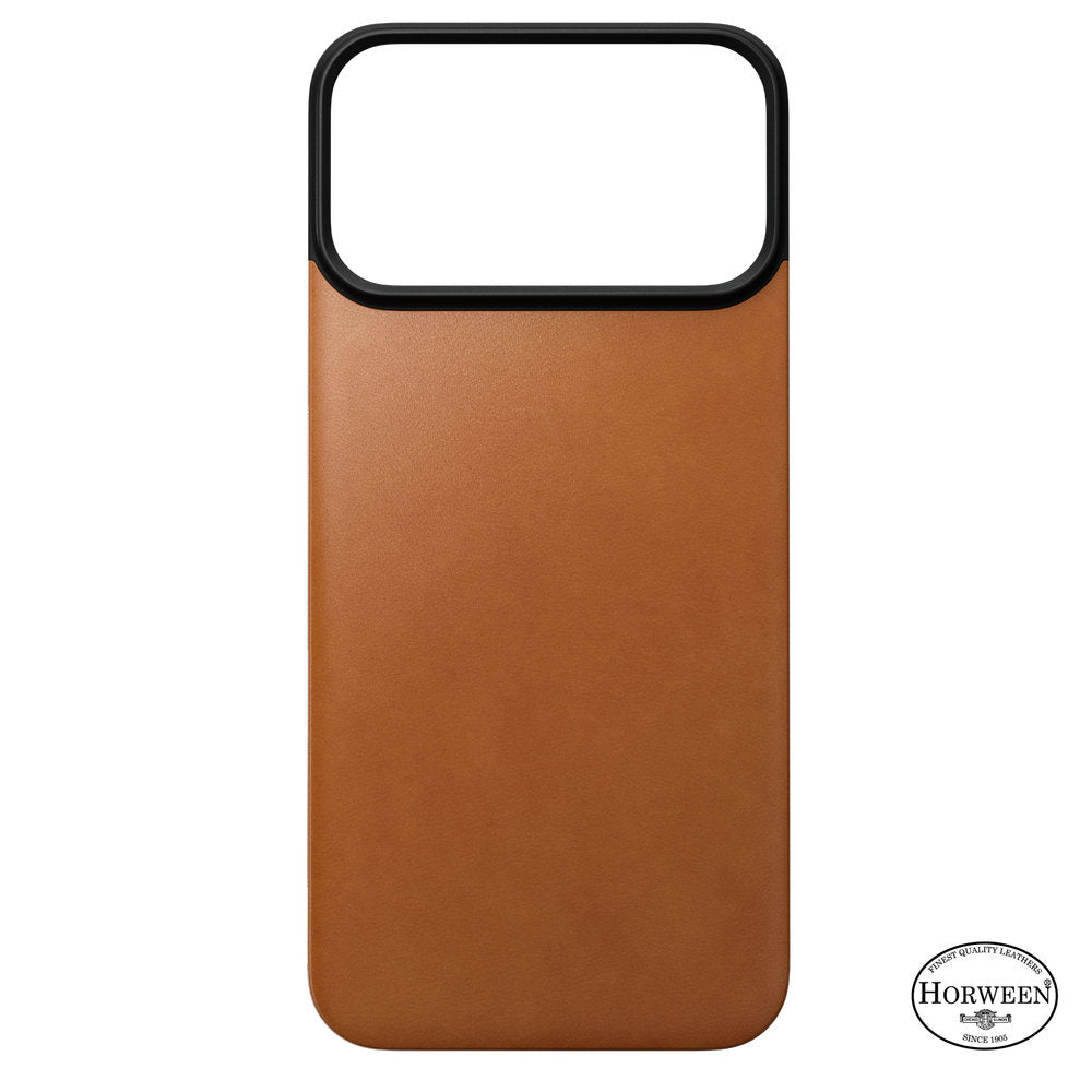 Leder Handyhülle für iPhone 18 Pro Max / 17 Pro Max, Nomad Magnetic Leather Back Horween Series mit MagSafe, Hellbraun (8/8)