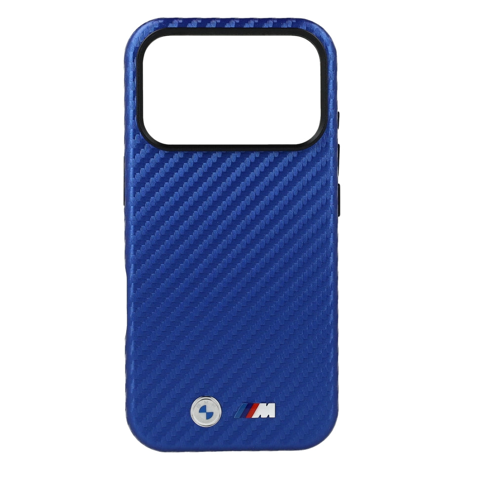 Handyhülle BMW M Carbon Metal Logo MagSafe für iPhone 18 Pro / 17 Pro, Blau (3/5)