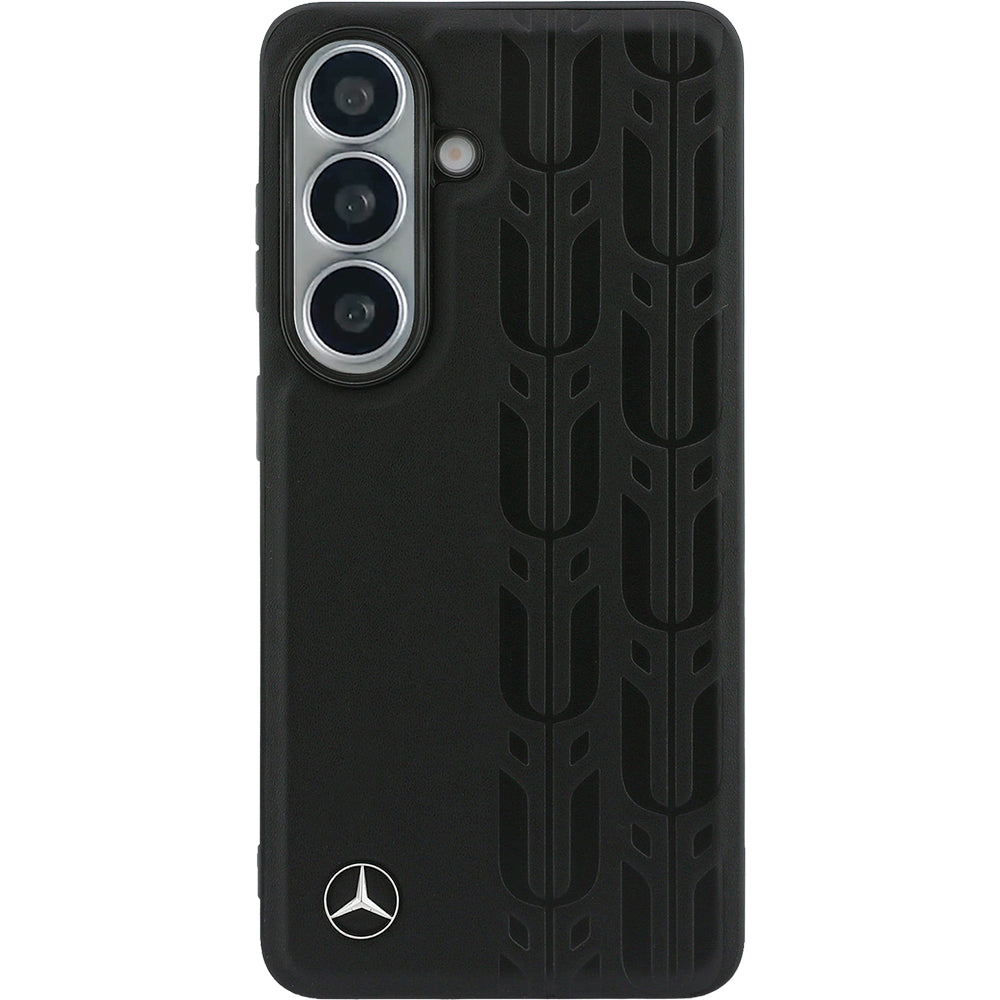 Handyhülle für Galaxy S26 Ultra, Mercedes-Benz Leather Laurel Leaves Stripes mit MagSafe, Schwarz mit sportlich-elegantem Muster
