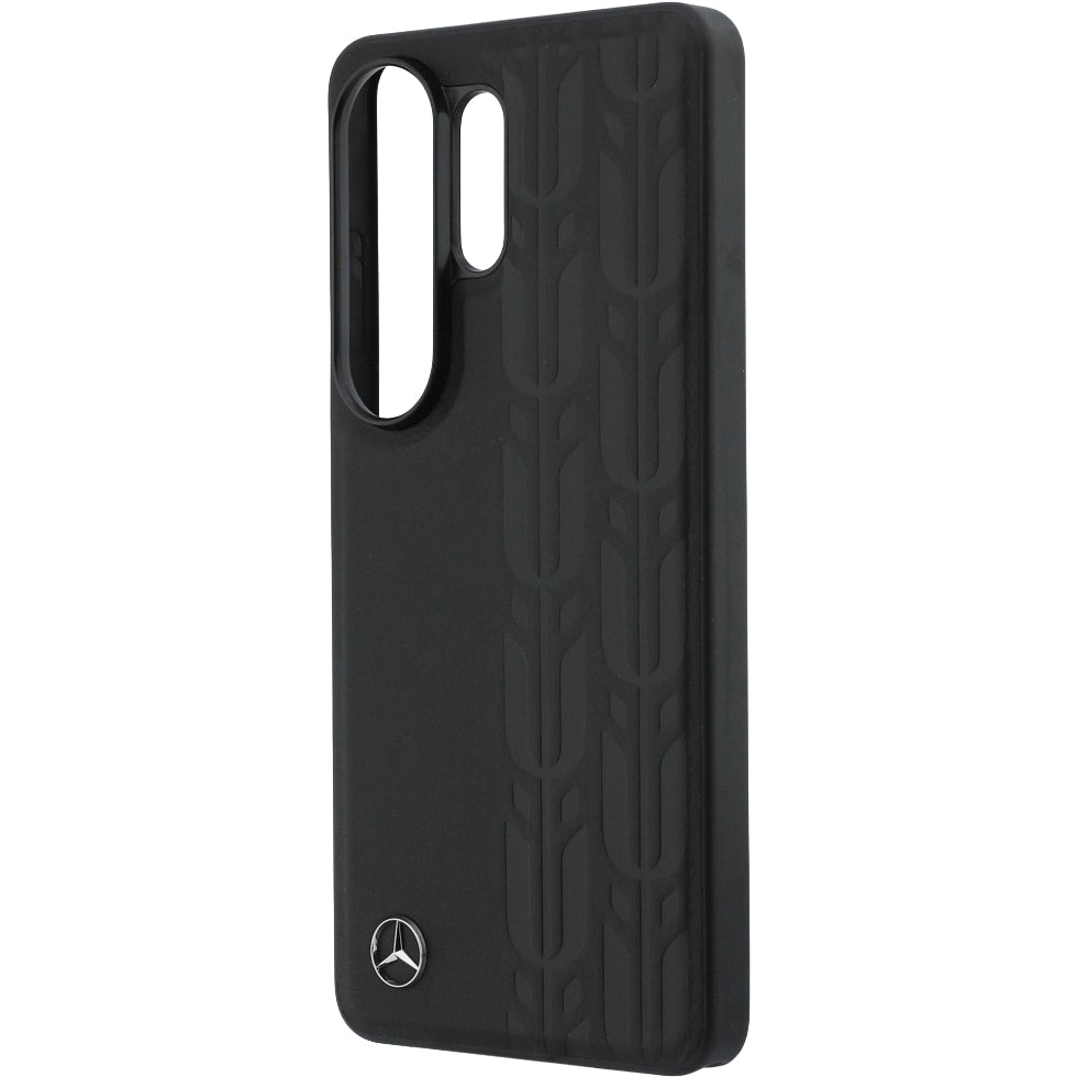 Handyhülle für Galaxy S26, Mercedes-Benz Leather Laurel Leaves Stripes mit MagSafe, Schwarz mit sportlich-elegantem Muster