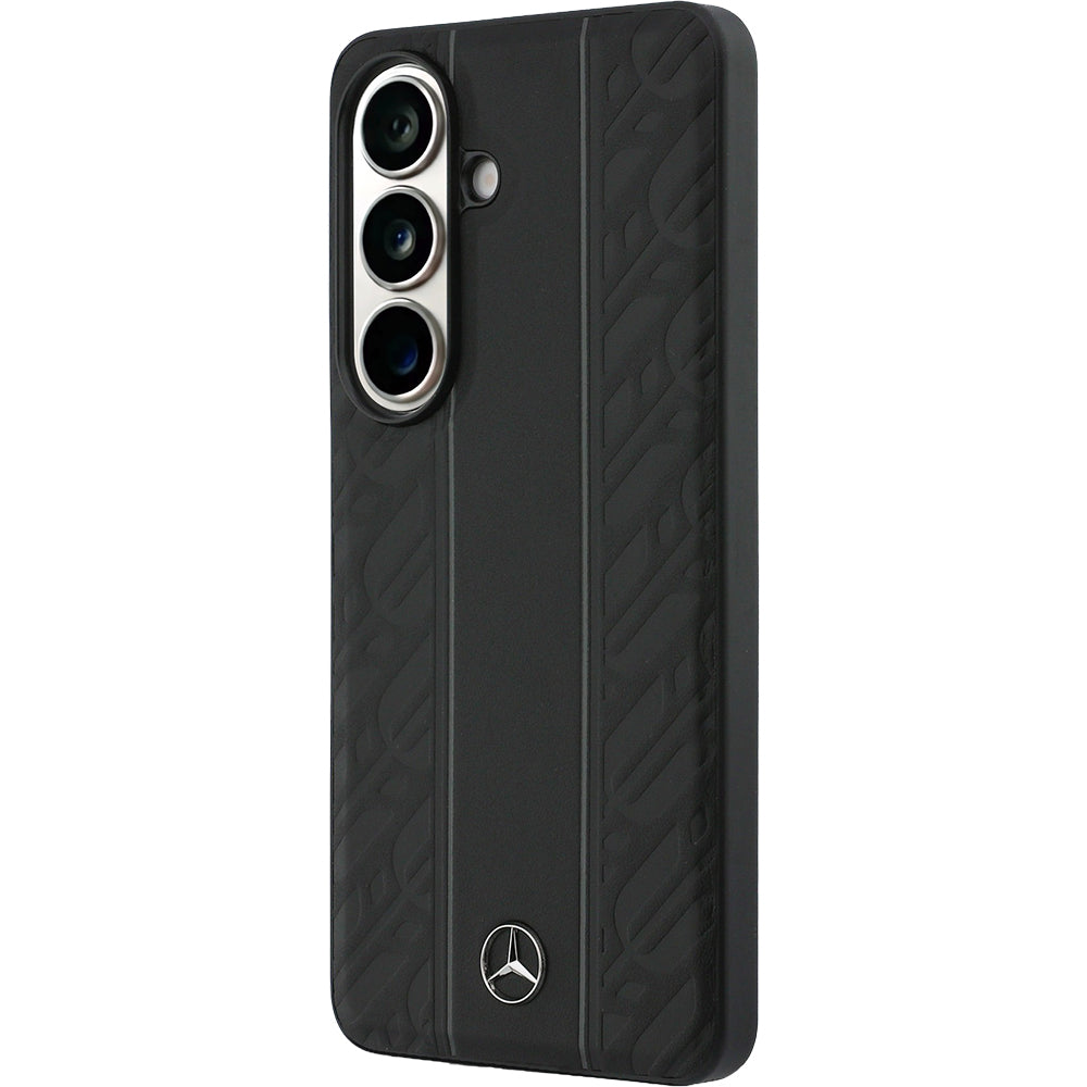 Handyhülle für Galaxy S26, Mercedes-Benz Leather Laurel Leaves Stripes mit MagSafe, Schwarz
