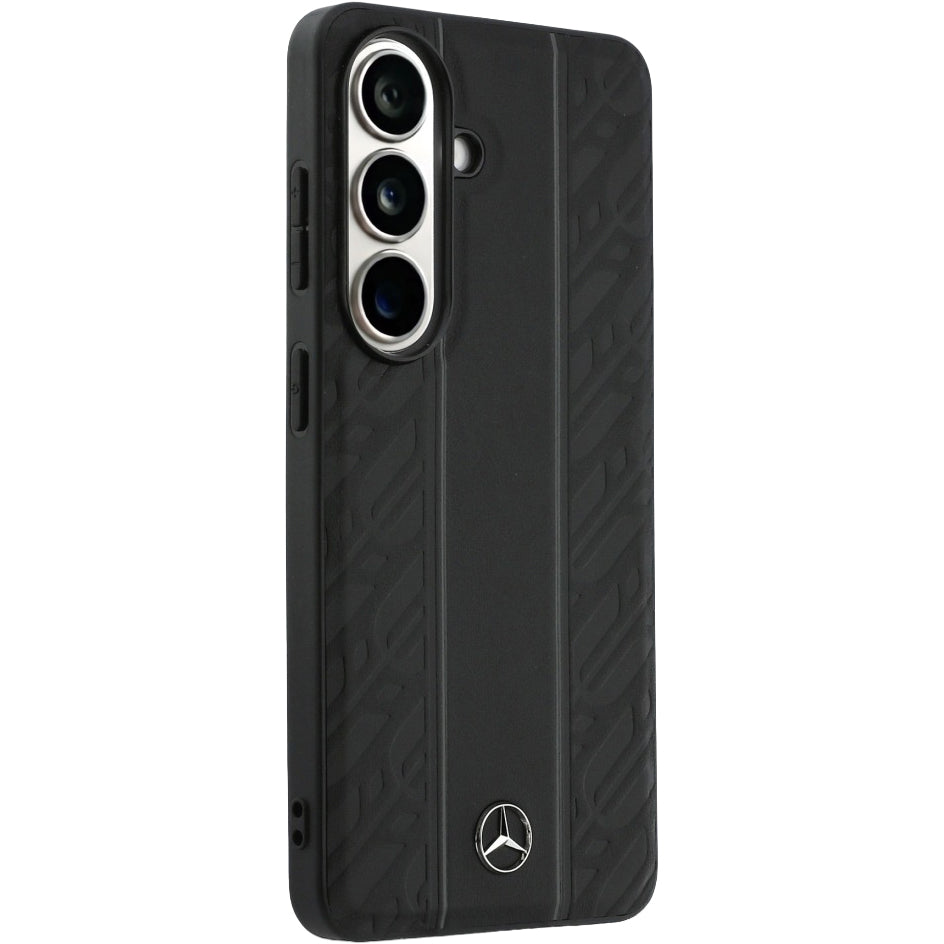 Handyhülle für Galaxy S26, Mercedes-Benz Leather Laurel Leaves Stripes mit MagSafe, Schwarz