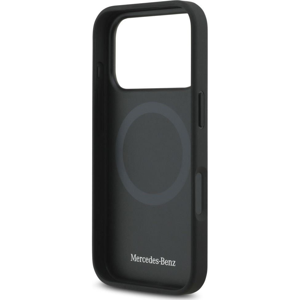 Handyhülle für iPhone 17 Pro, Mercedes-Benz Plain Smooth Leather mit MagSafe, Schwarz
