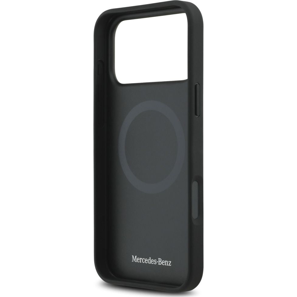 Handyhülle für iPhone 17 Pro Max, Mercedes-Benz Plain Smooth Leather mit MagSafe, Schwarz