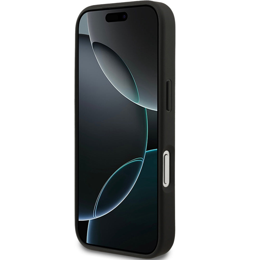 Handyhülle für iPhone 18 Pro / 17 Pro, Mercedes-Benz Leather Laurel Leaves Stripes mit MagSafe, Schwarz
