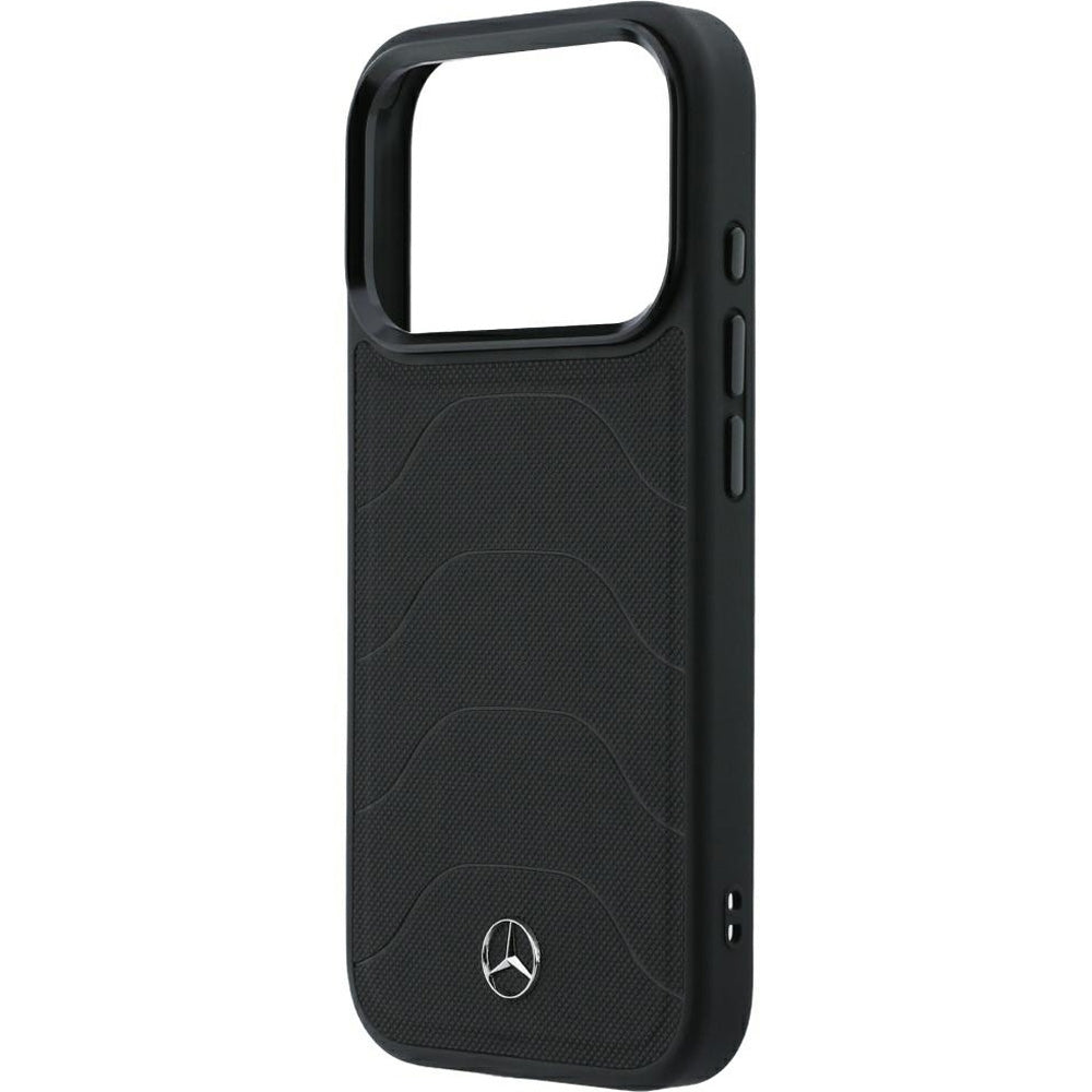 Handyhülle für iPhone 18 Pro / 17 Pro, Mercedes-Benz Leather Mesh Bow Line mit MagSafe, Schwarz (6/8)