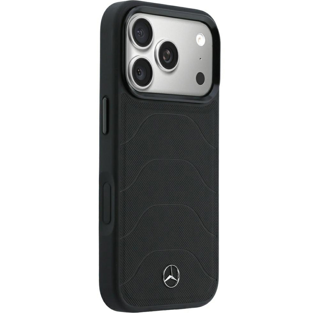 Handyhülle für iPhone 18 Pro Max / 17 Pro Max, Mercedes-Benz Leather Mesh Bow Line mit MagSafe, Schwarz (4/8)