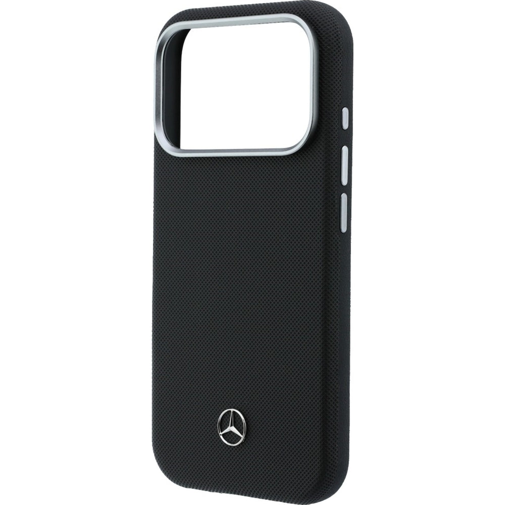 Handyhülle für iPhone 17 Pro Max, Mercedes-Benz Leather Semi Wrap Grill Pattern MagSafe, Schwarz