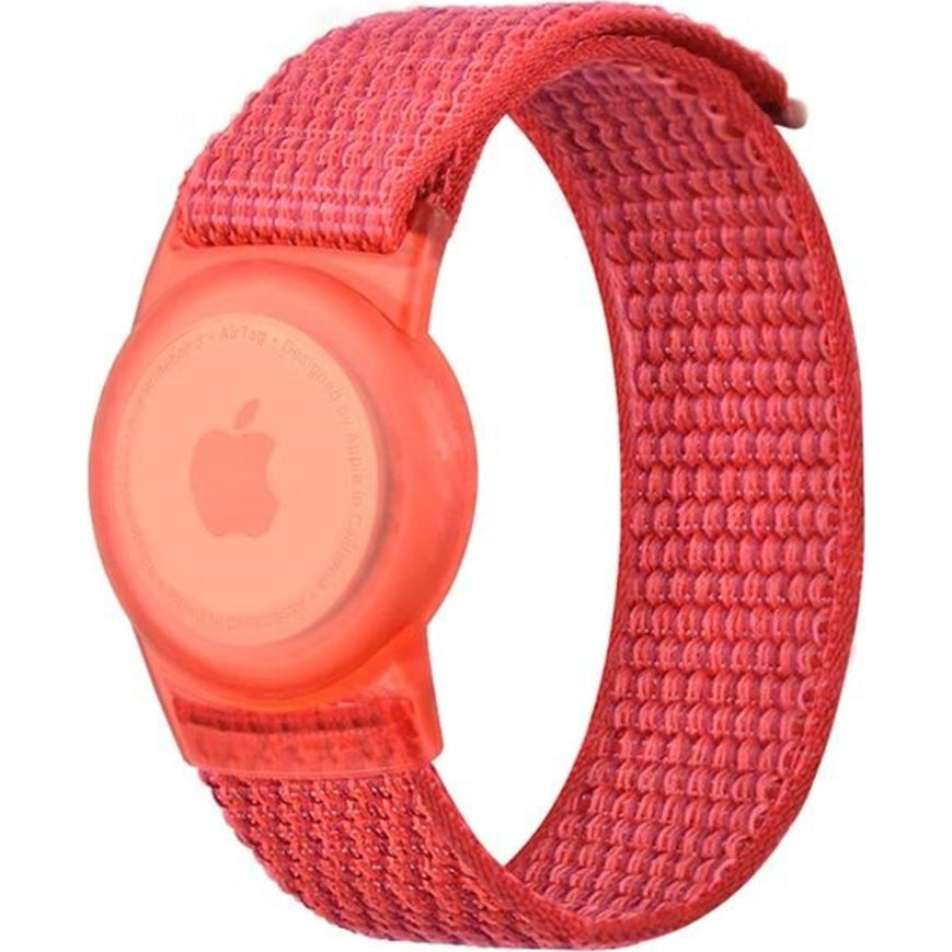 Mobile Origin Schutzhülle mit Armband für Kinder Apple AirTag, Rot