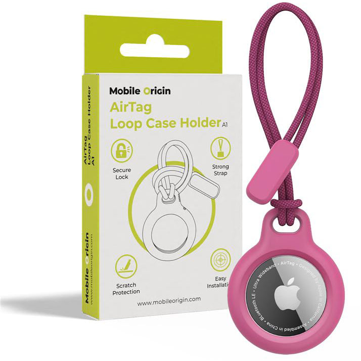 Schutzhülle / Schlüsselanhänger für Apple AirTag, Mobile Origin AirTag Loop Case A1, Rosa