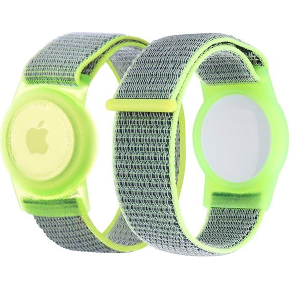 Mobile Origin Schutzhülle mit Armband für Kinder Apple AirTag, Neongrün