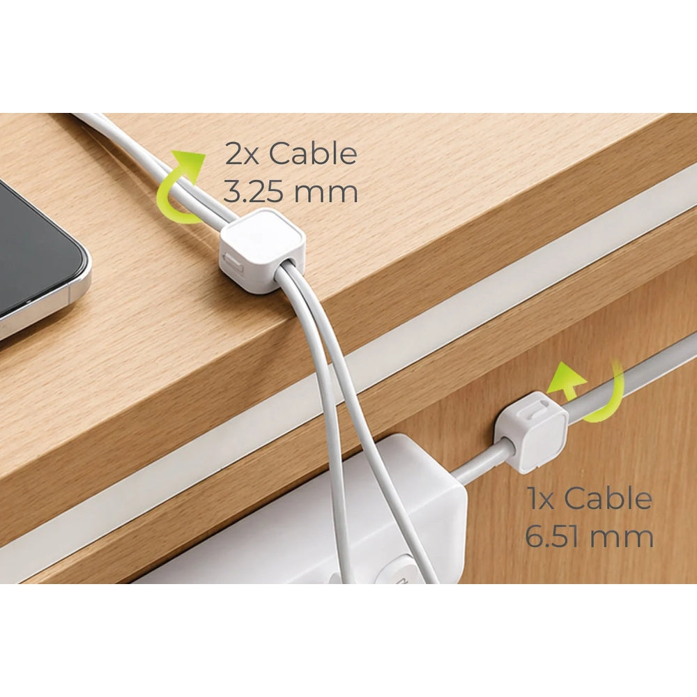 Magnetische Kabelorganizer, Mobile Origin CB8, 6 Stück, Weiß