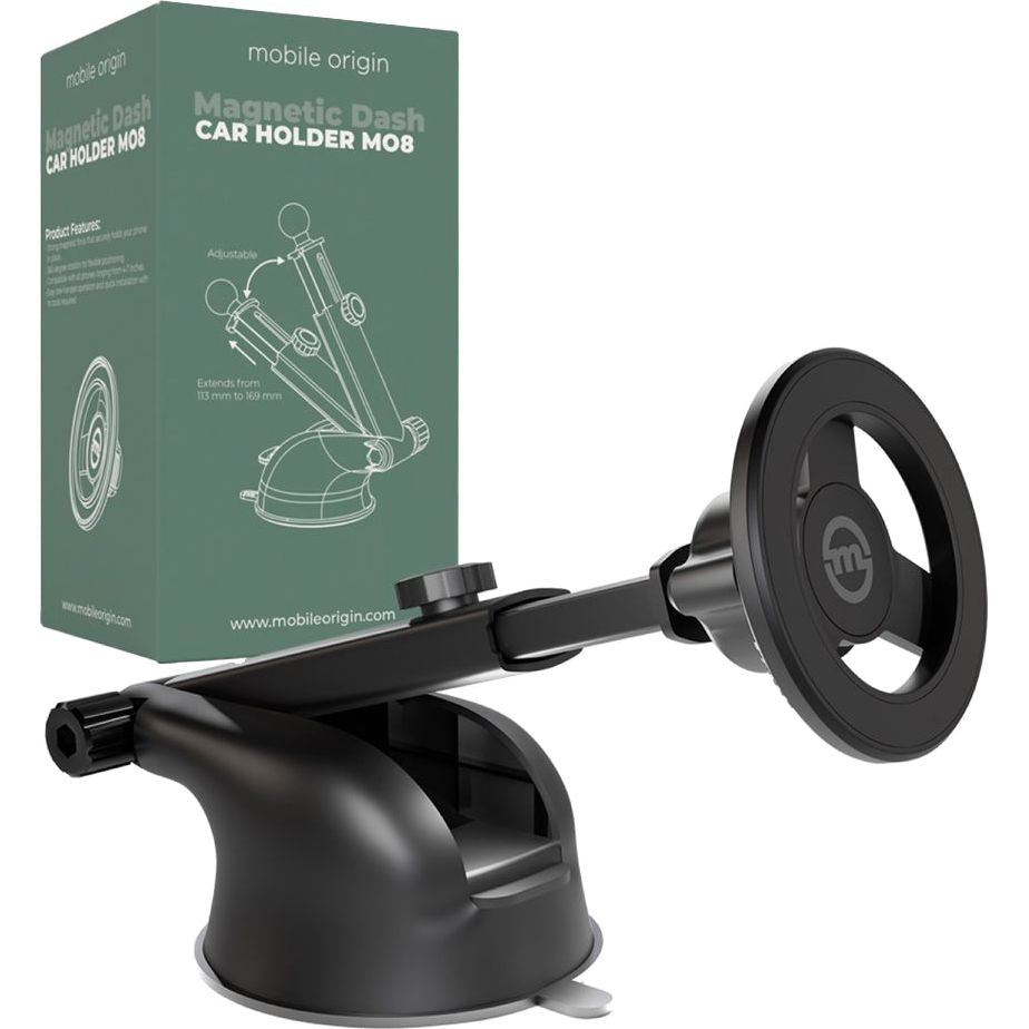 Magnetische Autohalterung für Windschutzscheibe / Armaturenbrett mit MagSafe, Mobile Origin MO8, Schwarz