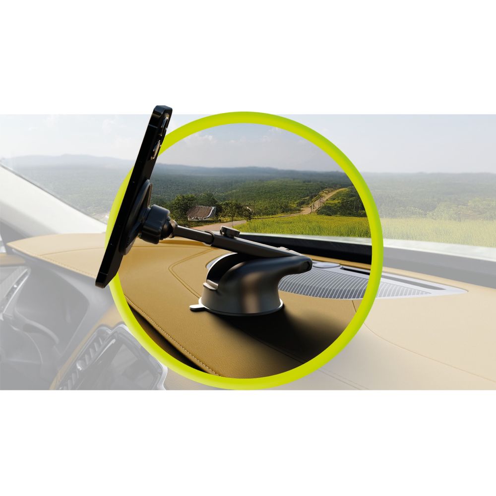 Magnetische Autohalterung für Windschutzscheibe / Armaturenbrett mit MagSafe, Mobile Origin MO8, Schwarz