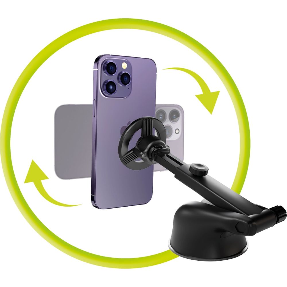 Magnetische Autohalterung für Windschutzscheibe / Armaturenbrett mit MagSafe, Mobile Origin MO8, Schwarz