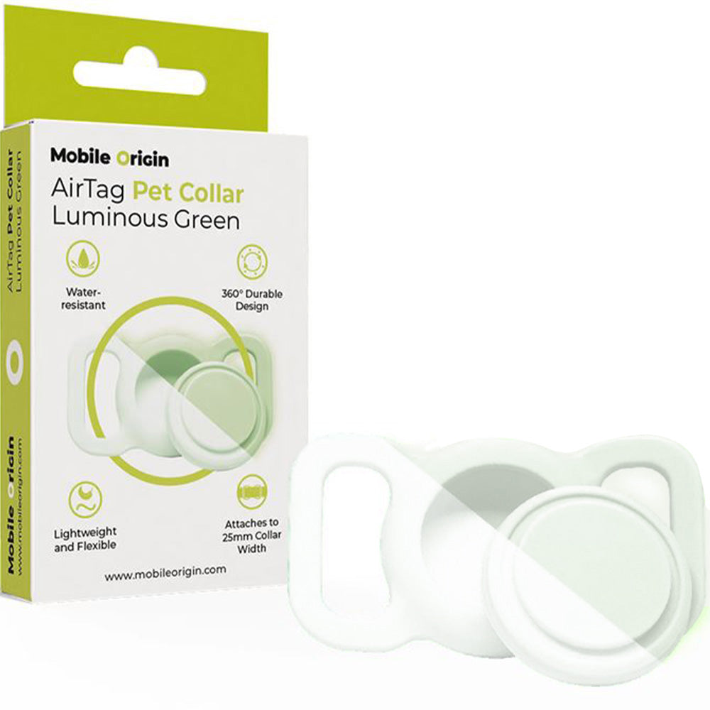 Hülle für Apple AirTag auf das Halsband, Mobile Origin Pet Collar, Hellgrün