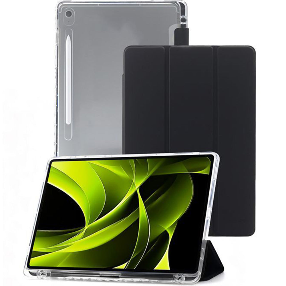 Schutzhülle für Galaxy Tab S10 FE Plus, Mobile Origin Easy Tablet Case, Schwarz-Transparent