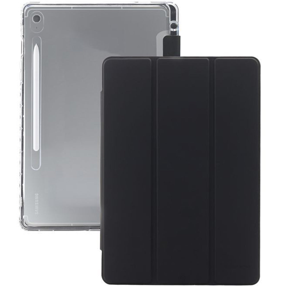 Schutzhülle für Galaxy Tab S10 FE Plus, Mobile Origin Easy Tablet Case, Schwarz-Transparent