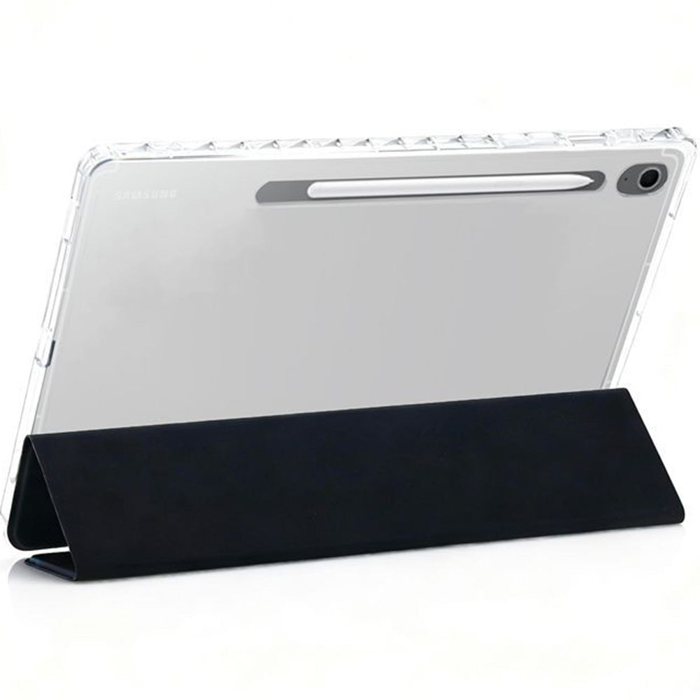 Schutzhülle für Galaxy Tab S10 FE Plus, Mobile Origin Easy Tablet Case, Schwarz-Transparent