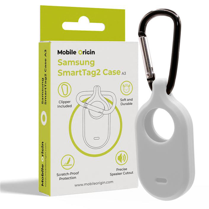 Hülle / Schlüsselanhänger für Samsung SmartTag2 Mobile Origin Case A3, Weiß