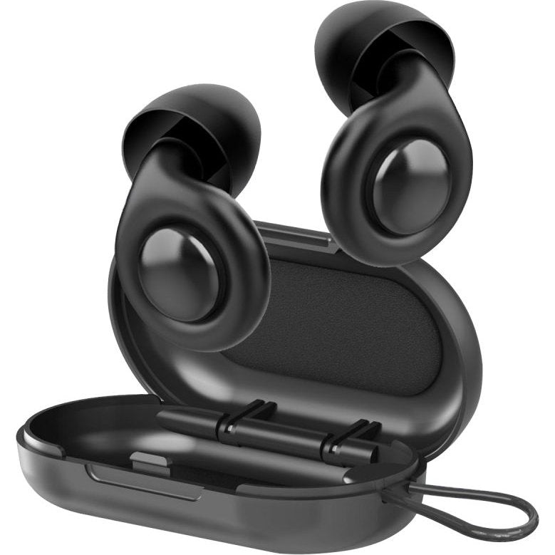 Silikon-Ohrstöpsel mit Hülle und austauschbaren Ohrpassstücken in den Größen XS, S, M, L, Mobile Origin Sleeping Earplugs 32 dB EA1, Schwarz