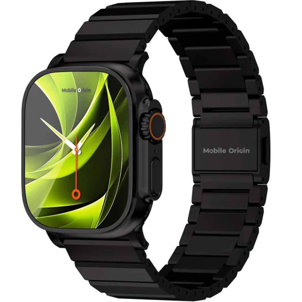 Armband für Apple Watch 49/46/45/44 mm, Mobile Origin Titanium Band Modena, Schwarz