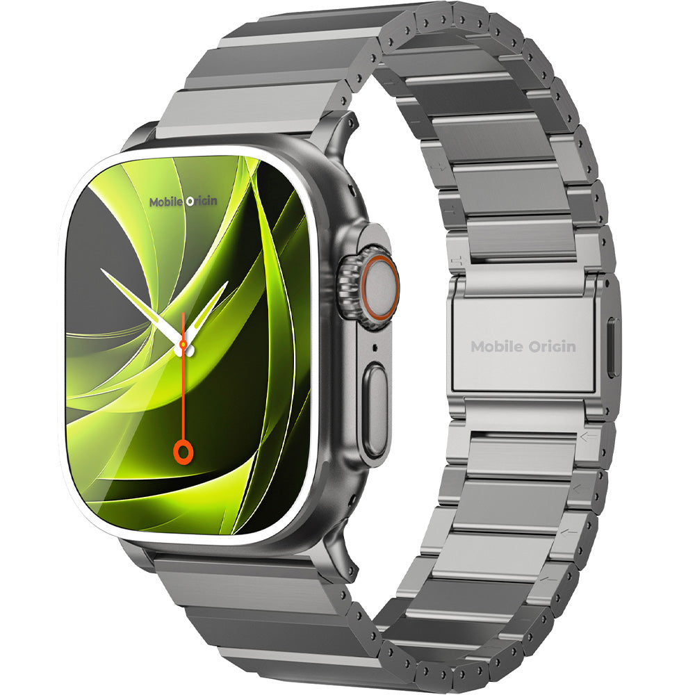 Armband für Apple Watch 49/46/45/44 mm, Mobile Origin Titanium Band Modena, Titan