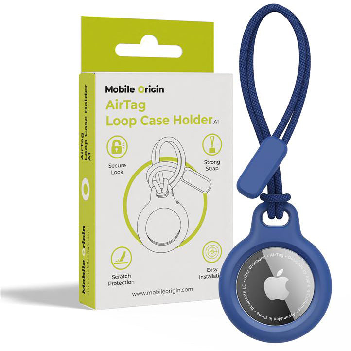 Schutzhülle / Schlüsselanhänger für Apple AirTag, Mobile Origin AirTag Loop Case A1, Blau