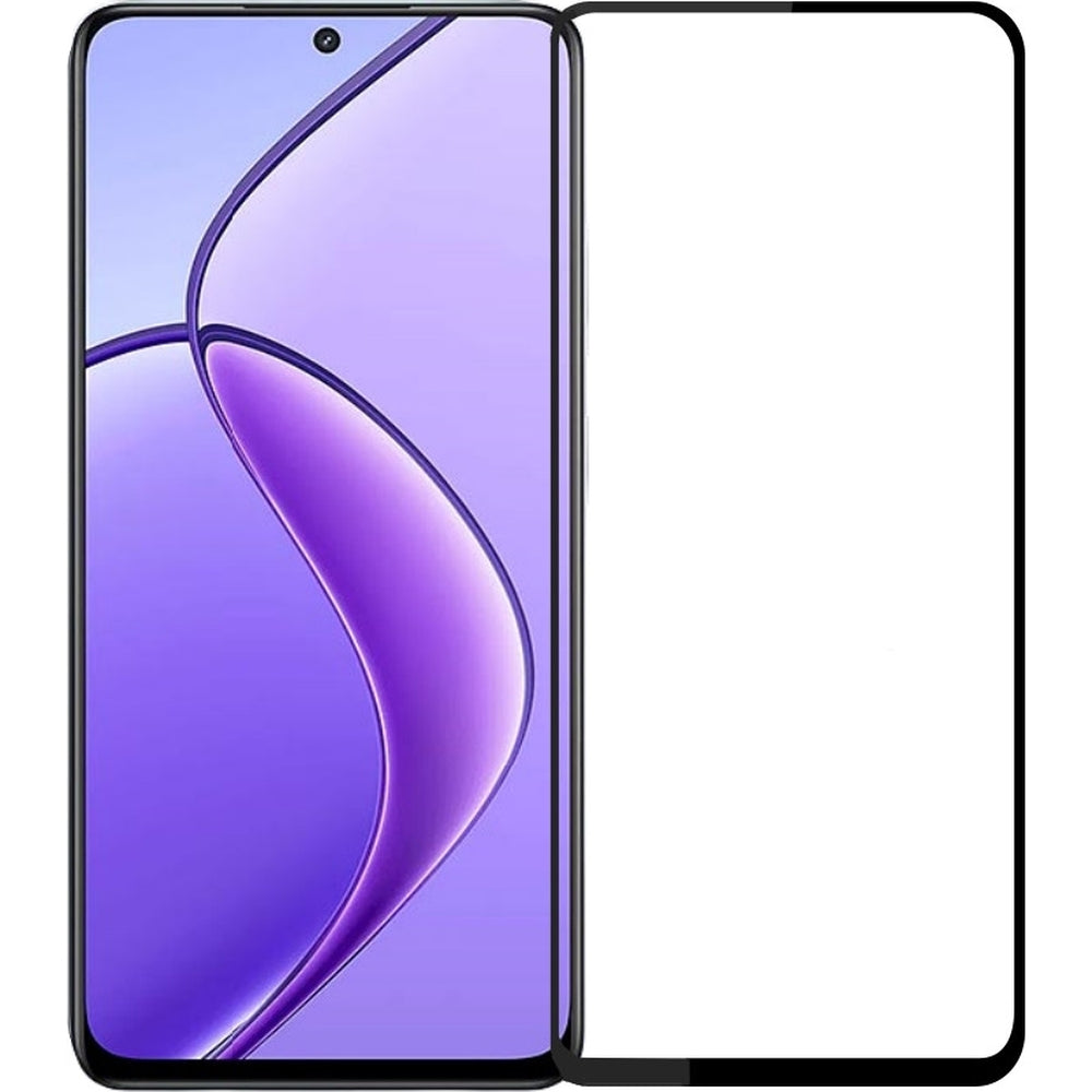 Gehärtetes Glas für Realme 12 / 12X, Mocolo TG+ Full Glue, Schwarzer Rahmen