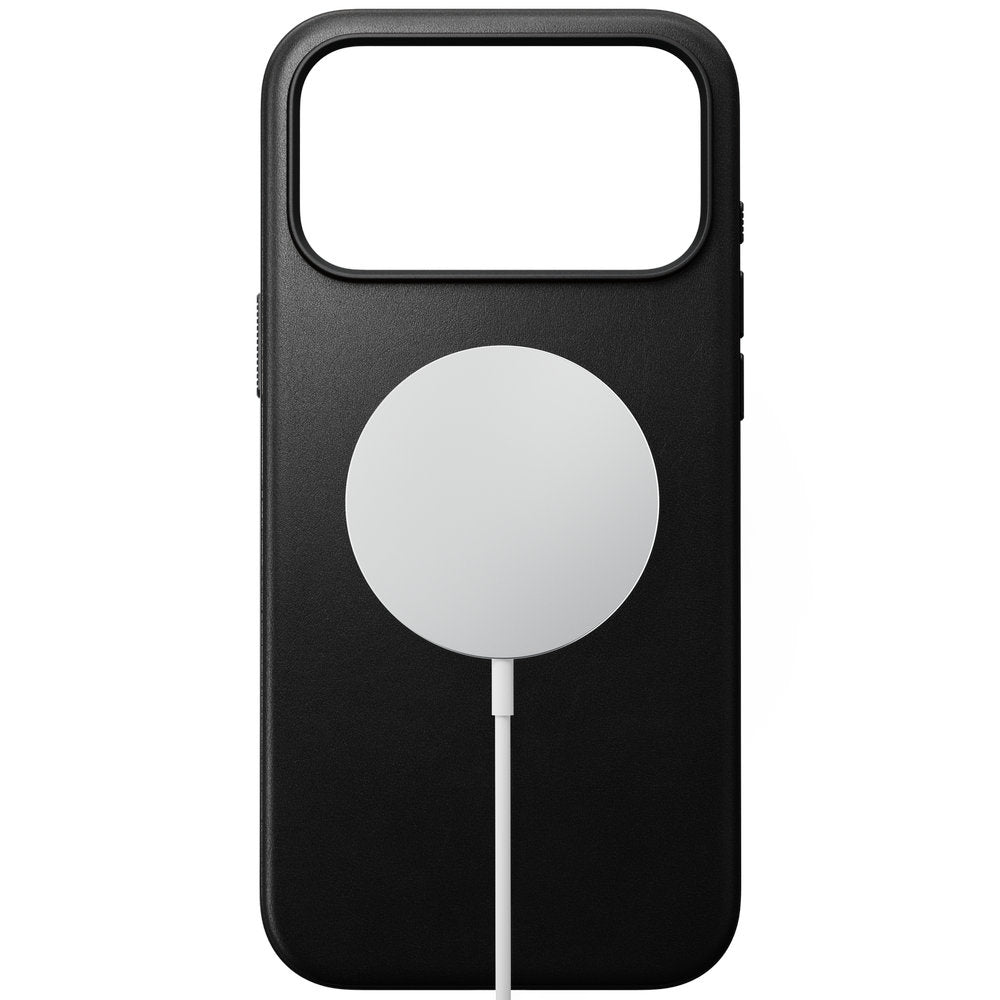 Handyhülle aus Naturleder für iPhone 18 Pro Max / 17 Pro Max, Nomad Modern Leather Case mit MagSafe, Schwarz (5/6)