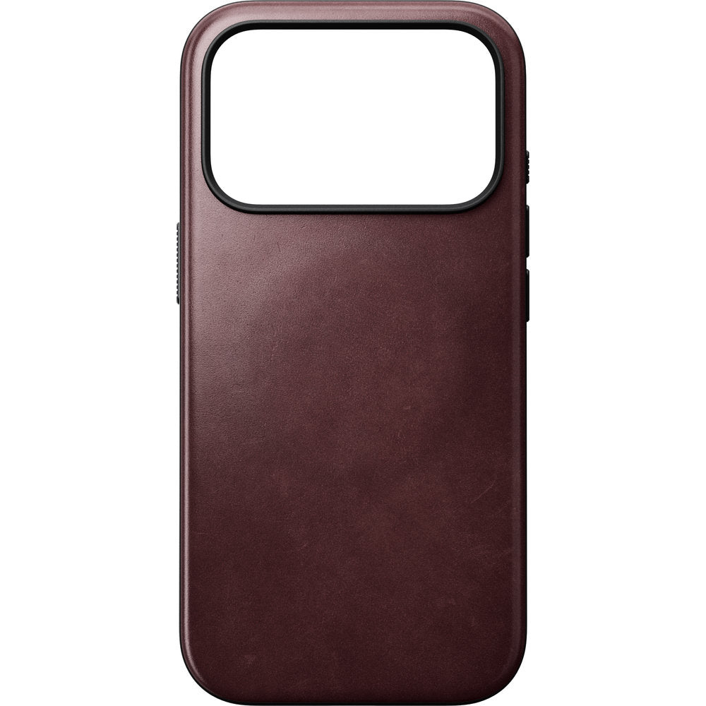 Handyhülle aus Naturleder für iPhone 18 Pro / 17 Pro, Nomad Modern Leather Case Horween Series mit MagSafe, Dunkelrot (4/9)