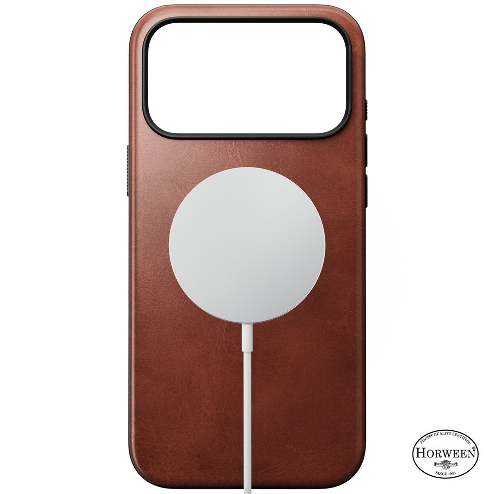 Handyhülle aus Naturleder für iPhone 18 Pro Max / 17 Pro Max, Nomad Modern Leather Case Horween Series mit MagSafe, Braun (5/11)