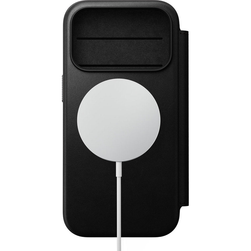 Handyhülle mit Klappe für iPhone 18 Pro / 17 Pro, Nomad Modern Leather Folio mit MagSafe, Schwarz (5/9)